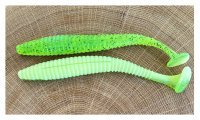 S SHAD TAIL CHARTREUSE BLACK SEQUINS 5.2